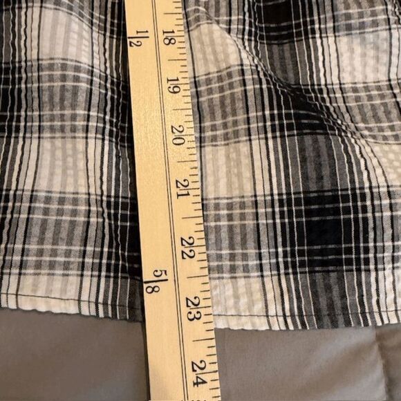 BB Dakota Steve Madden "Plaid Out" Black White Tank Top Tassel Straps Size Small - Picture 6 of 10